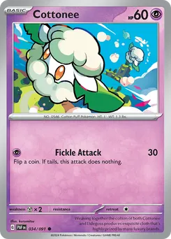 Cottonee #34, Reverse Holo