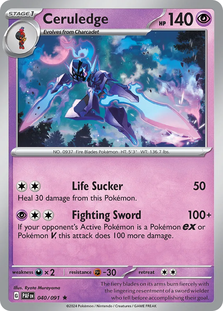 Ceruledge #40, Paldean Fates Pokemon Day 2024