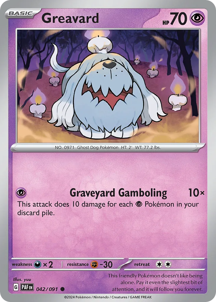 Greavard #42, Paldean Fates Reverse Holo