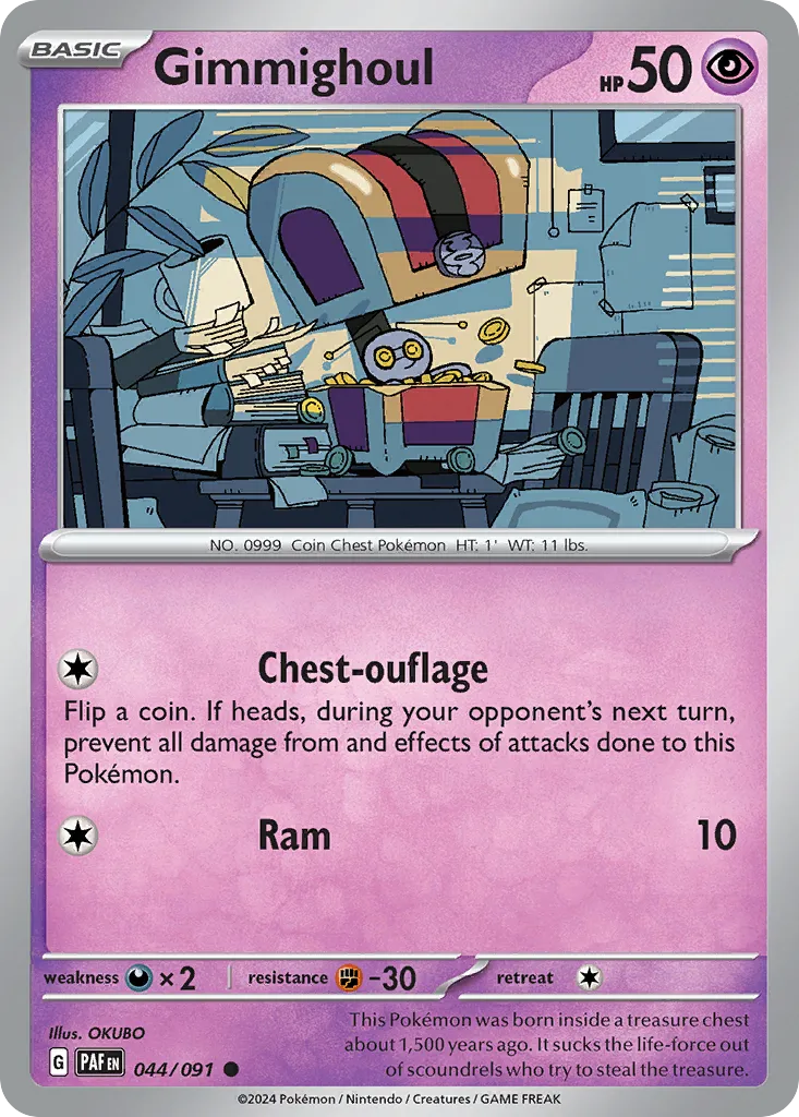 Gimmighoul #44, Paldean Fates Reverse Holo