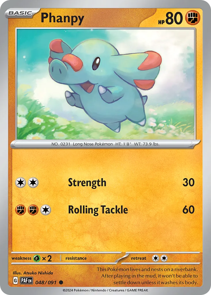 Phanpy #48, Paldean Fates Reverse Holo