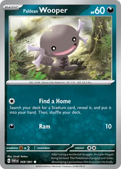 Paldean Wooper #58, Reverse Holo