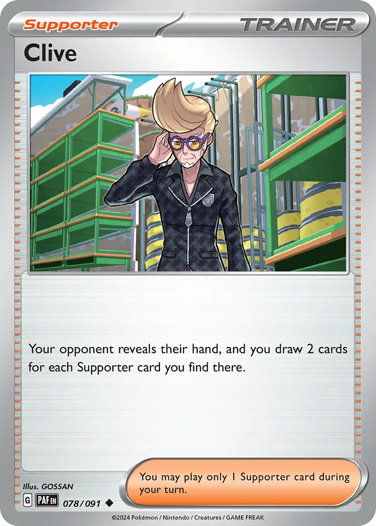 Clive #78, Paldean Fates Reverse Holo