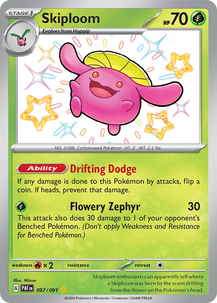 Skiploom #97, Paldean Fates Shiny Rare