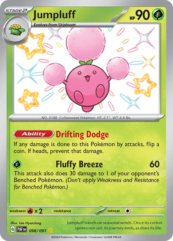 Jumpluff #98, Paldean Fates Shiny Rare