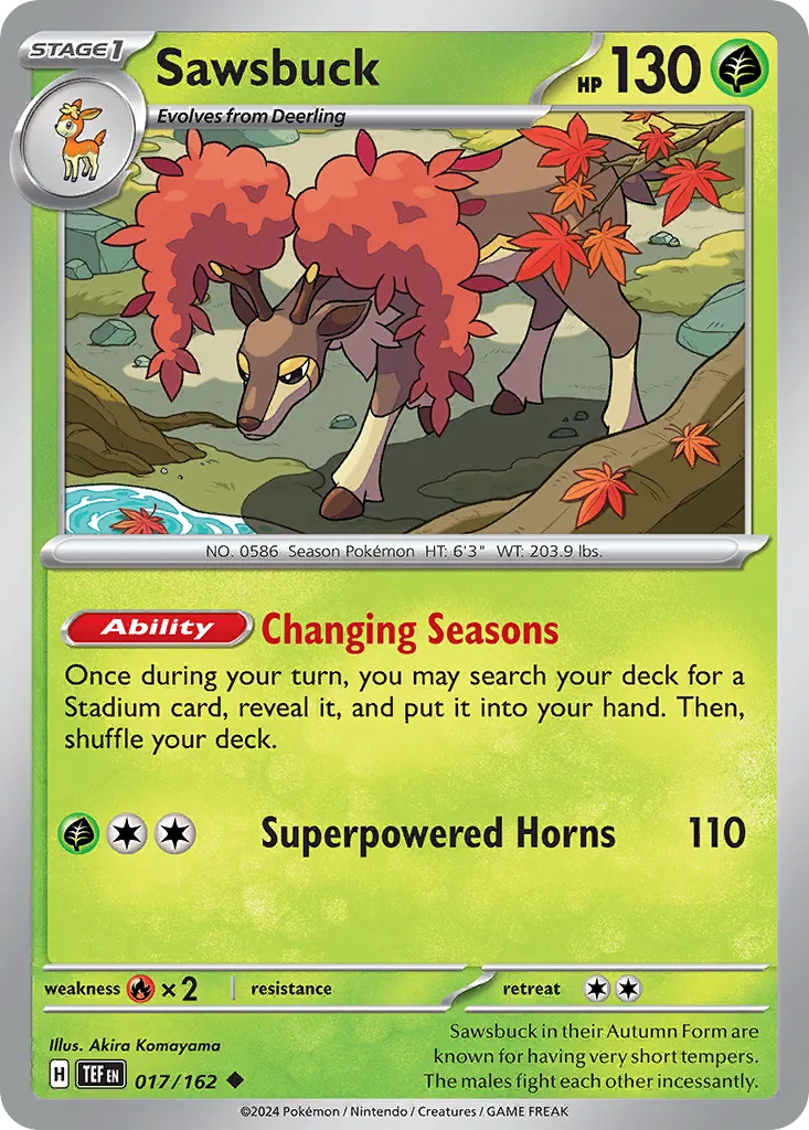 Sawsbuck #17, Temporal Forces Reverse Holo