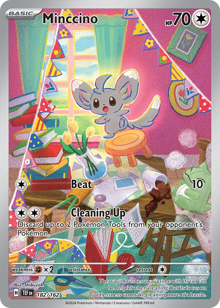 Minccino #182, Temporal Forces Illustration Rare