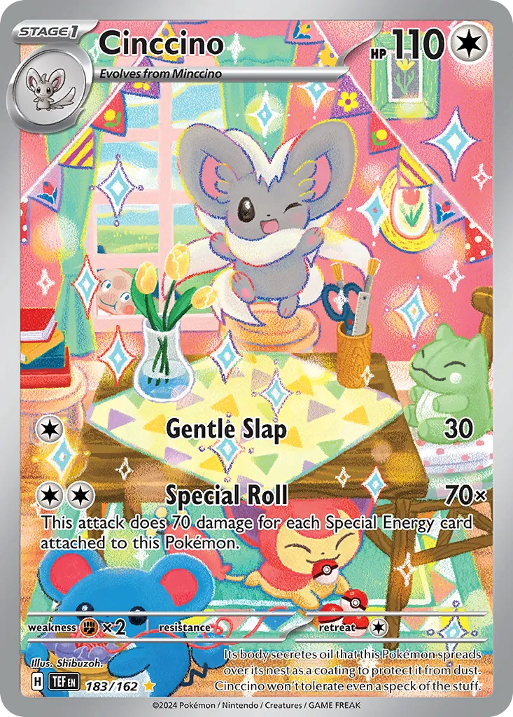 Cinccino #183, Temporal Forces Illustration Rare