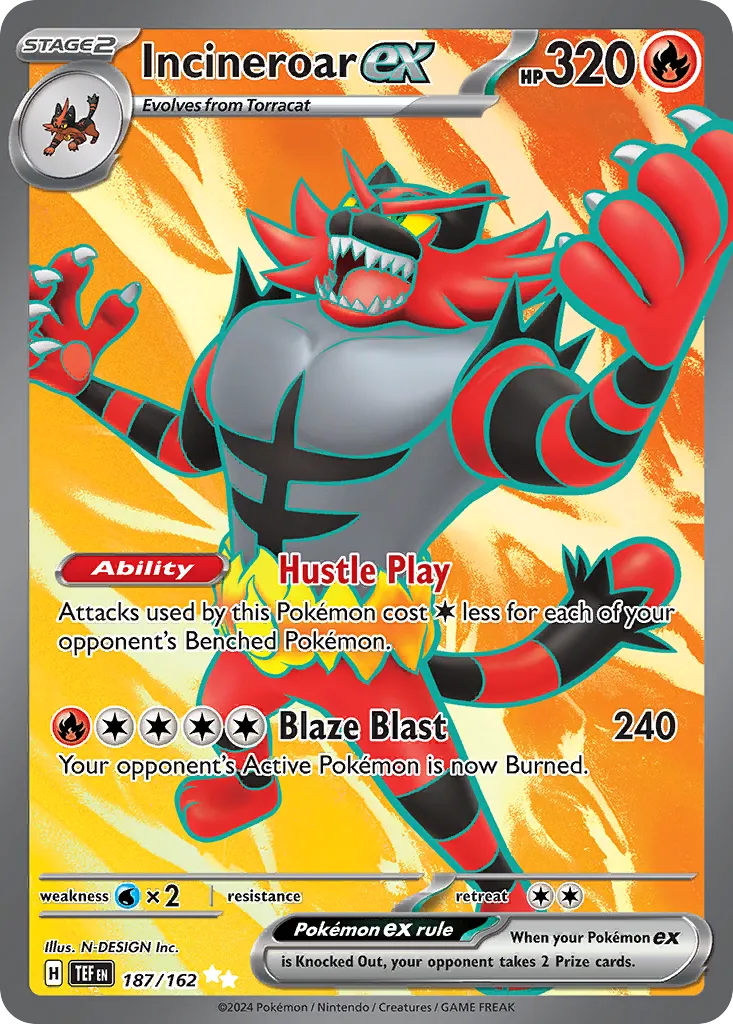 Incineroar ex #187, Temporal Forces Ultra Rare