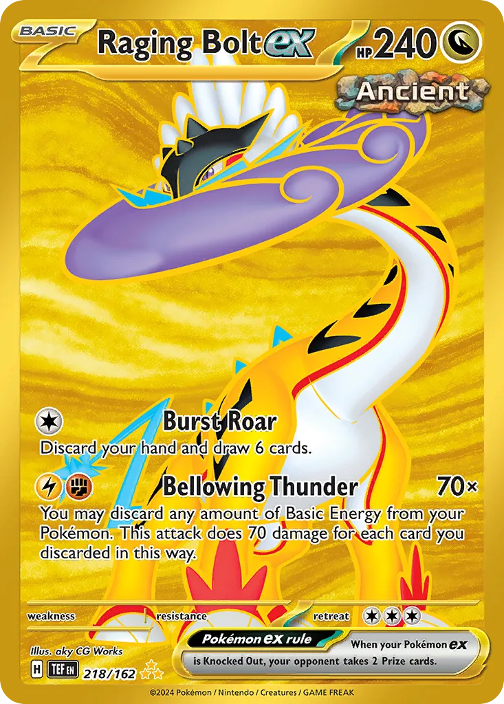 Raging Bolt ex #218, Temporal Forces Hyper Rare
