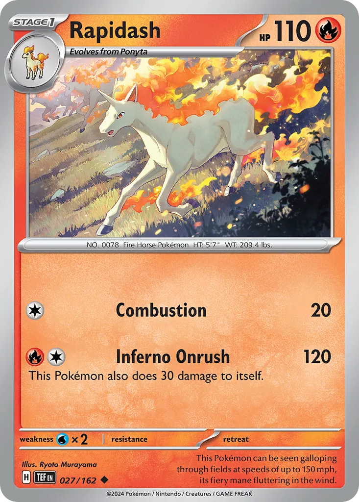 Rapidash #27, Temporal Forces Reverse Holo