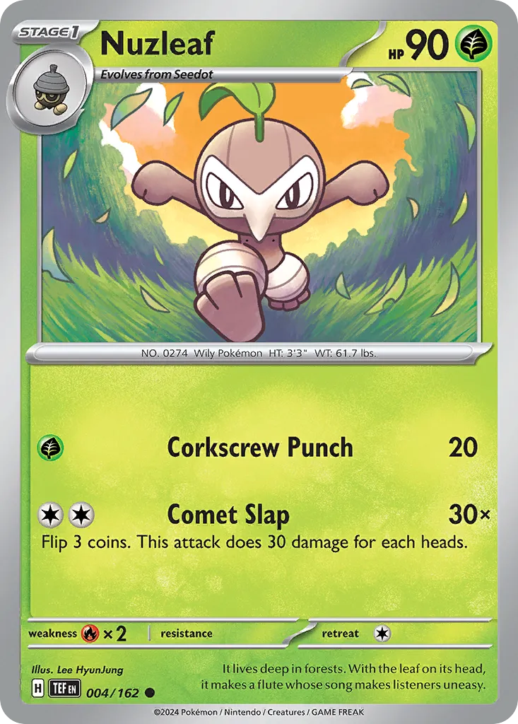 Nuzleaf #4, Temporal Forces Reverse Holo