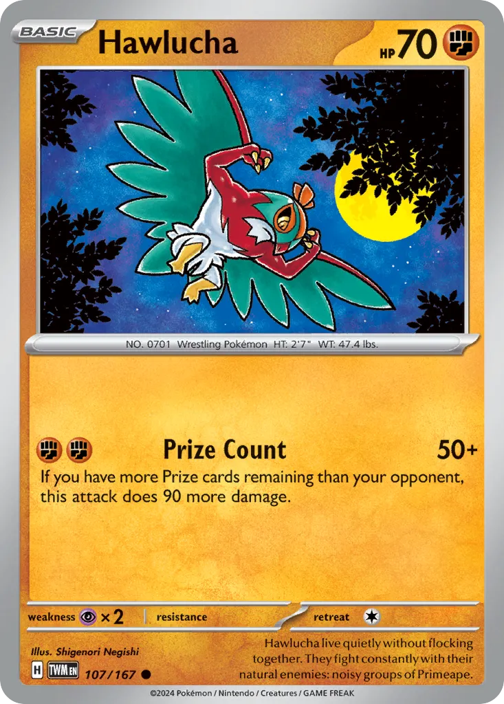 Hawlucha #107, Twilight Masquerade Reverse Holo