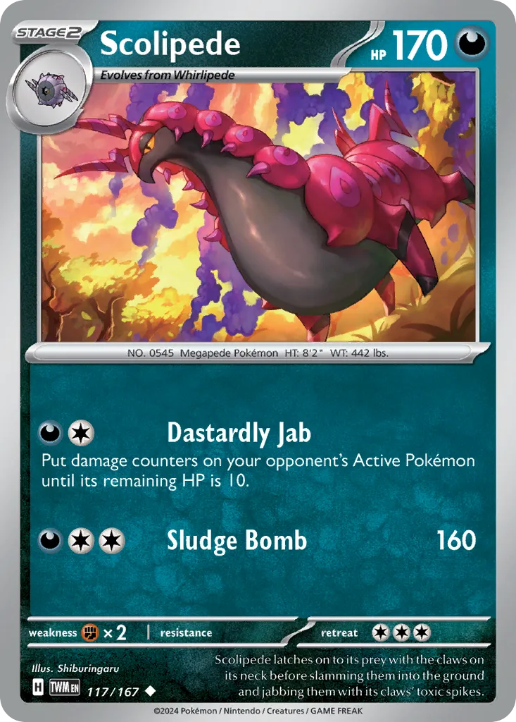 Scolipede #117, Twilight Masquerade Reverse Holo