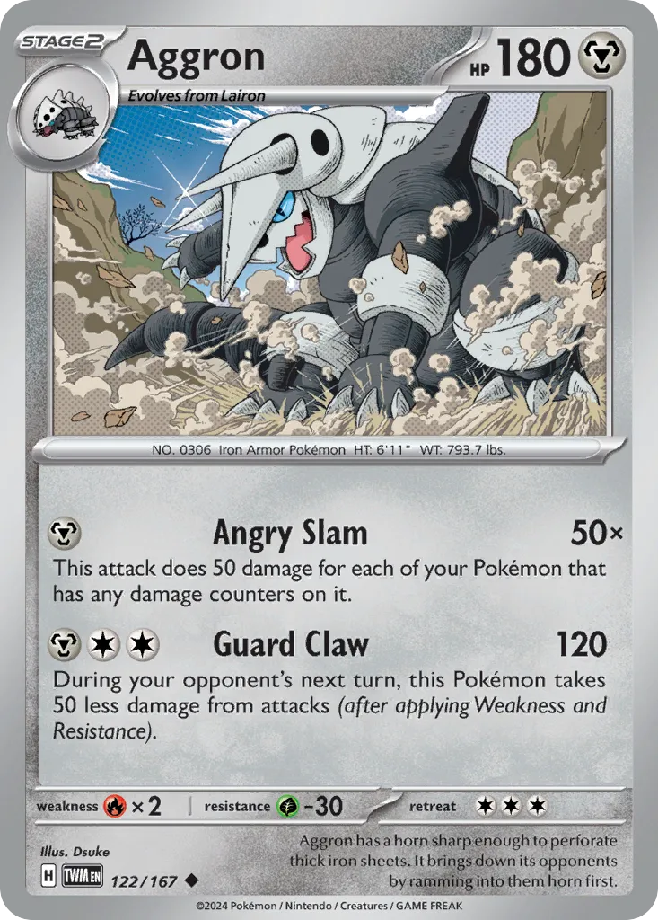 Aggron #122, Twilight Masquerade Reverse Holo