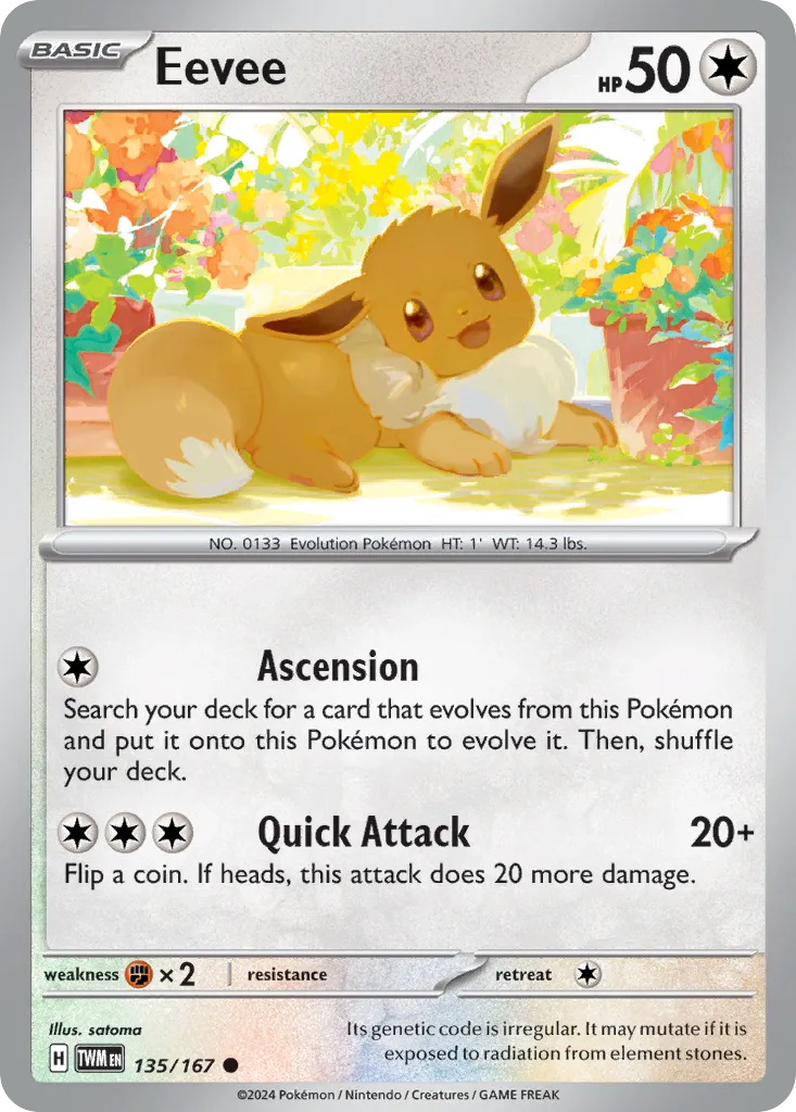 Eevee #135, Twilight Masquerade Reverse Holo