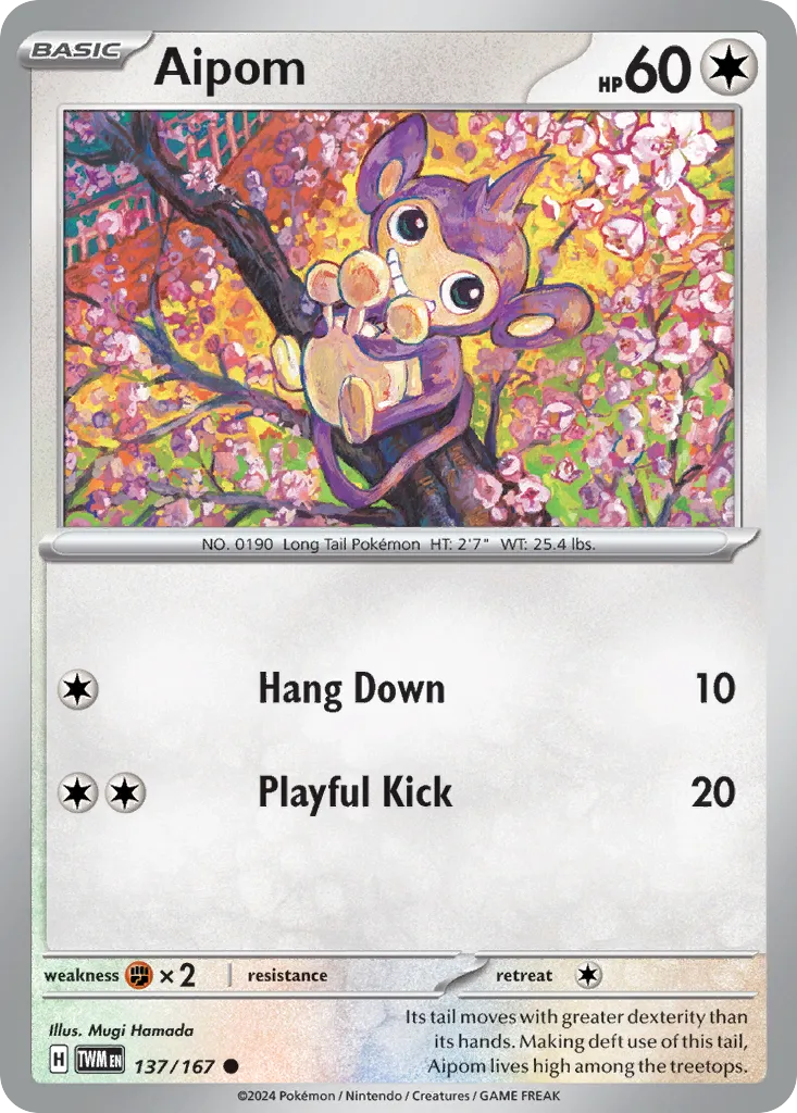 Aipom #137, Twilight Masquerade Reverse Holo