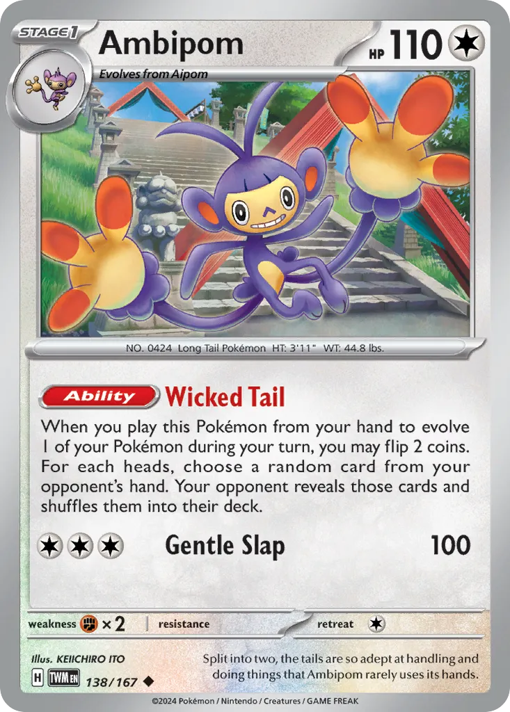 Ambipom #138, Twilight Masquerade Reverse Holo