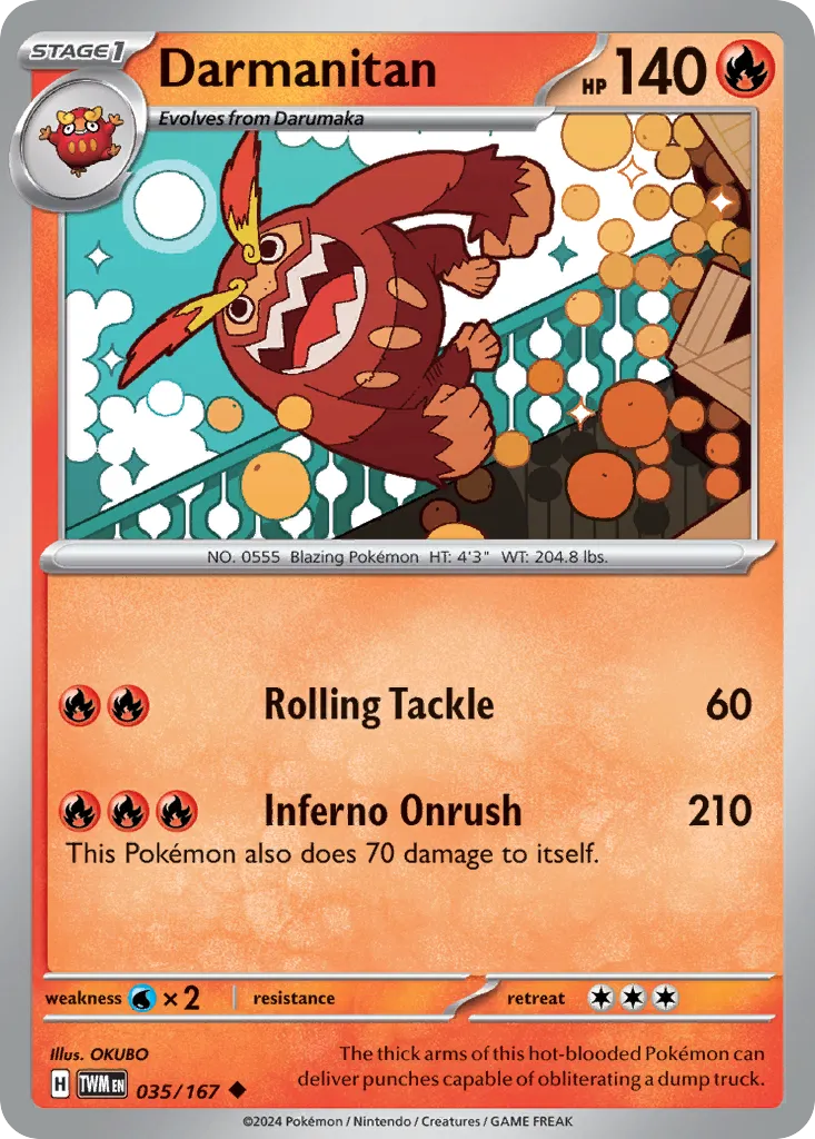 Darmanitan #35, Twilight Masquerade Reverse Holo