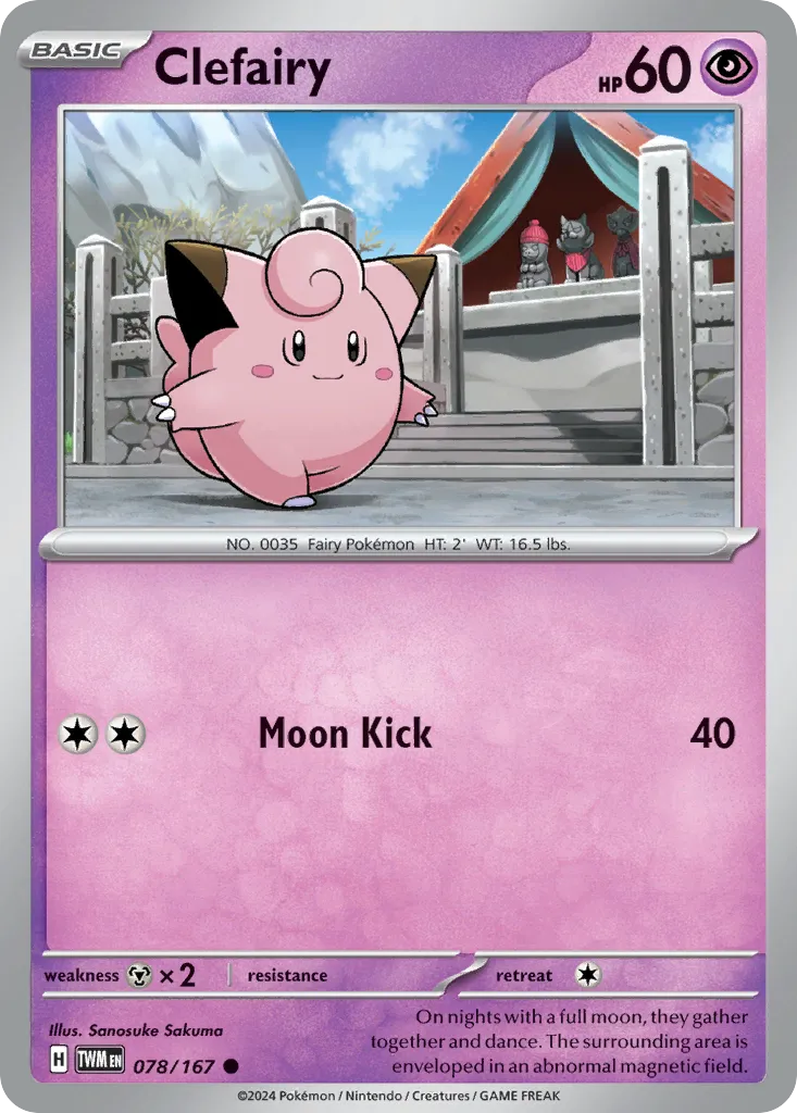 Clefairy #78, Twilight Masquerade Reverse Holo