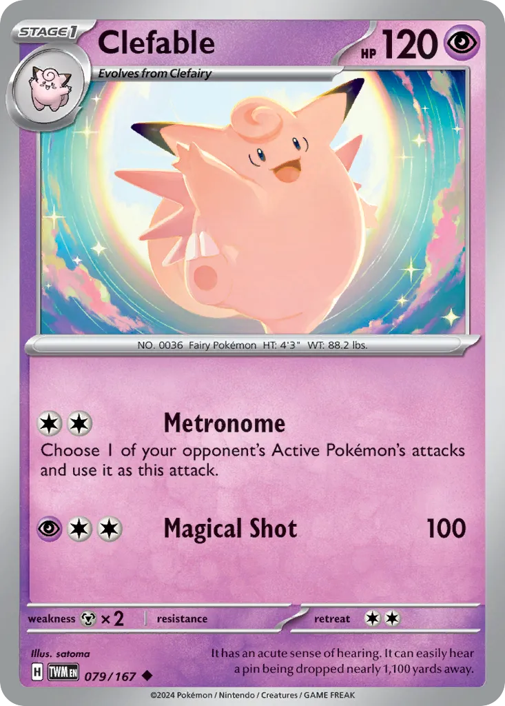Clefable #79, Twilight Masquerade Reverse Holo