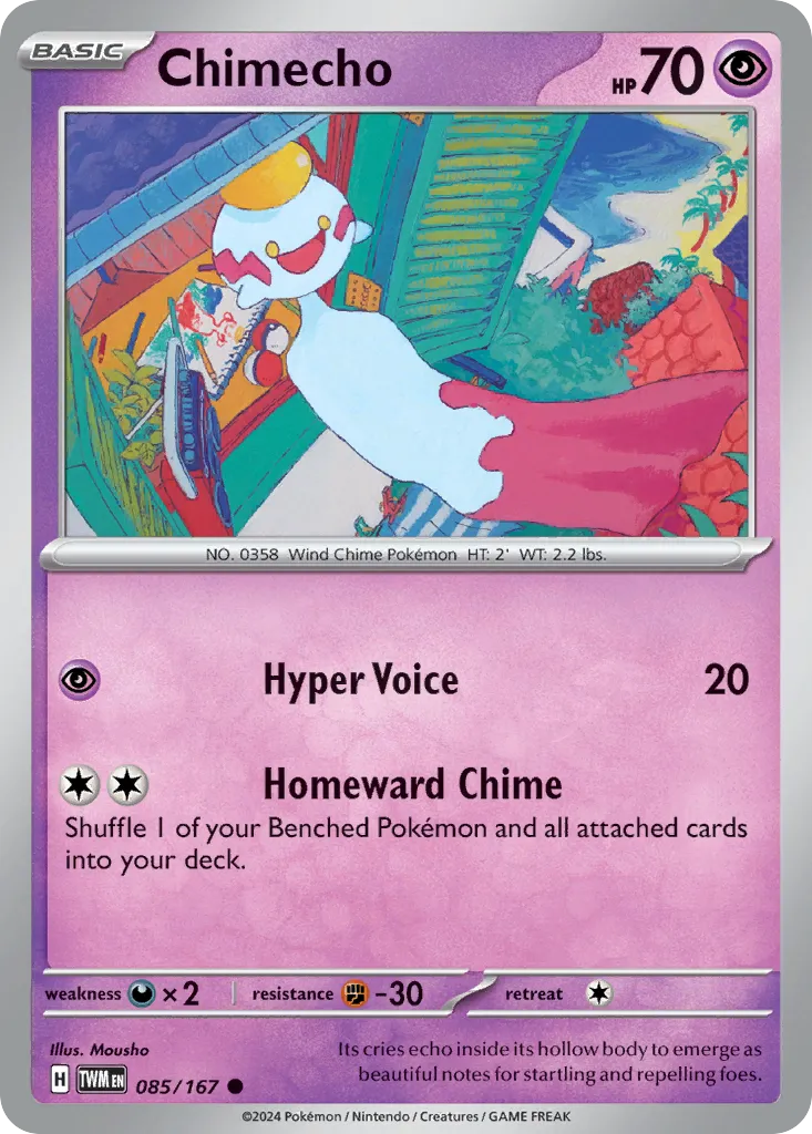 Chimecho #85, Twilight Masquerade Reverse Holo