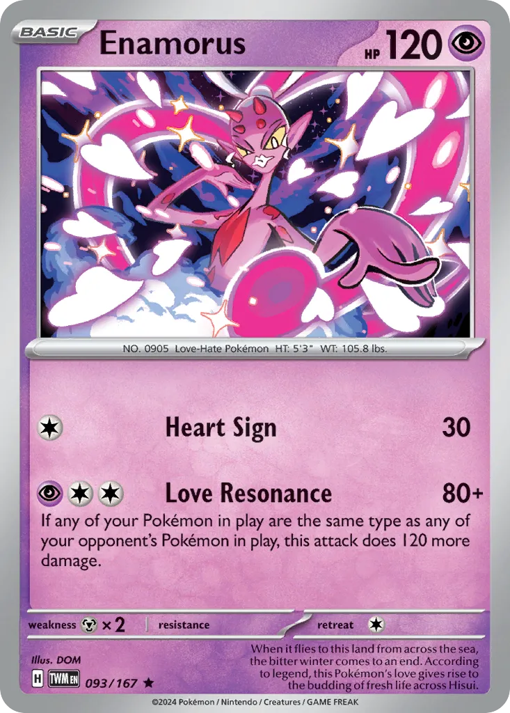 Enamorus #93, Twilight Masquerade Reverse Holo
