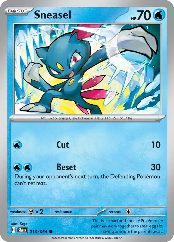 Sneasel #13, Shrouded Fable Reverse Holo