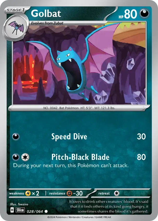 Golbat #28, Shrouded Fable Reverse Holo