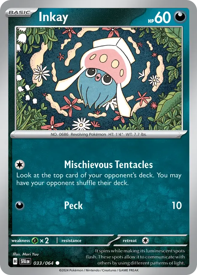 Inkay #33, Shrouded Fable Reverse Holo