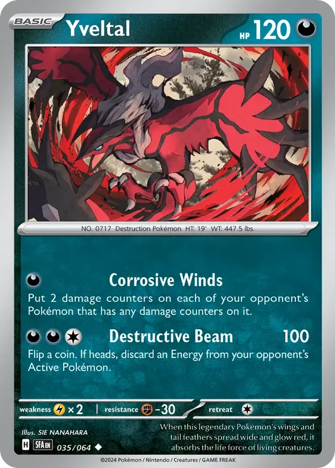 Yveltal #35, Shrouded Fable Reverse Holo