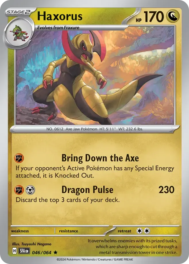 Haxorus #46, Shrouded Fable Reverse Holo