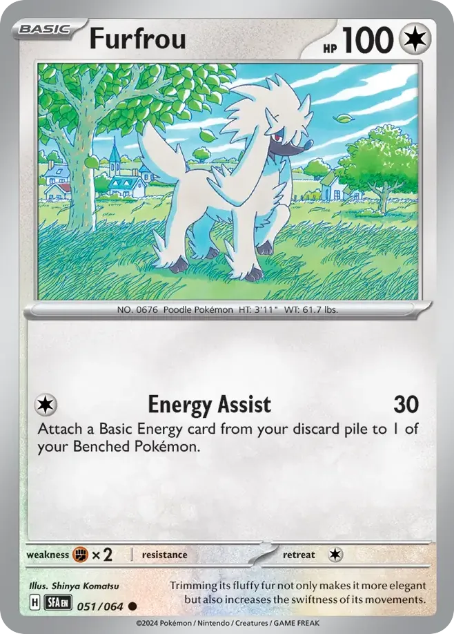 Furfrou #51, Shrouded Fable Reverse Holo