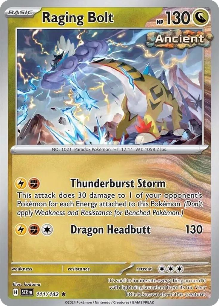 Raging Bolt #111, Stellar Crown Reverse Holo