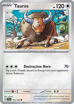Tauros #112, Reverse Holo