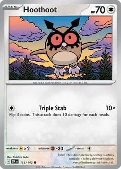 Hoothoot #114, Reverse Holo