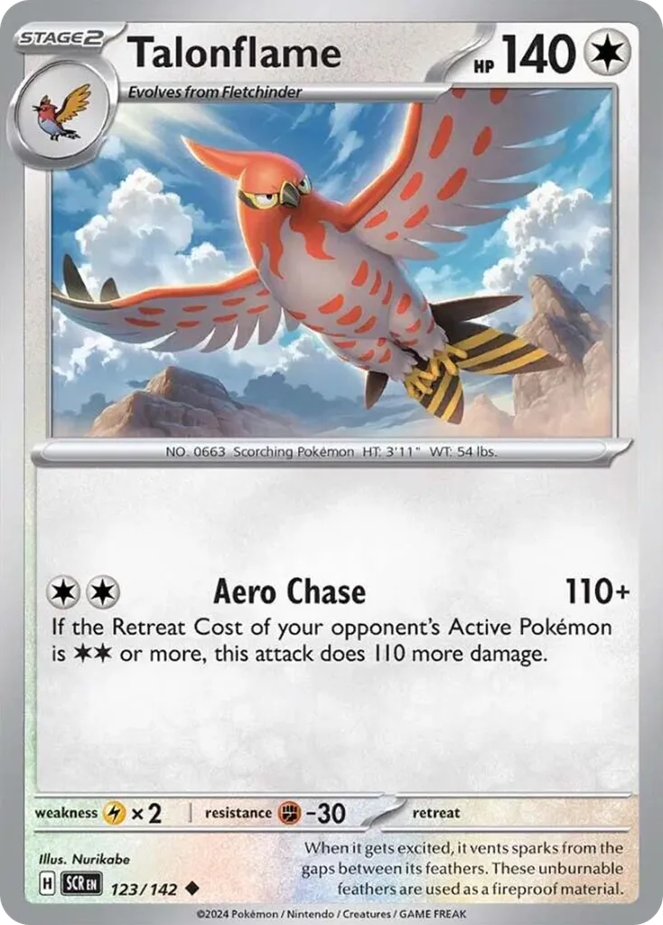 Talonflame #123, Stellar Crown Reverse Holo