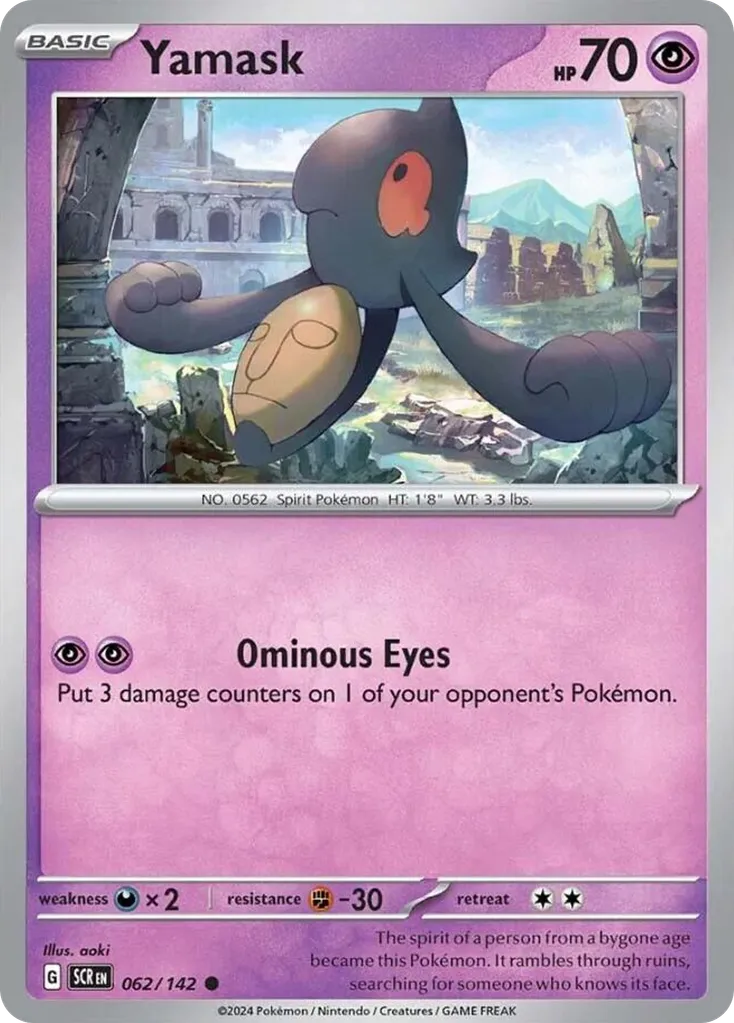 Yamask #62, Stellar Crown Reverse Holo