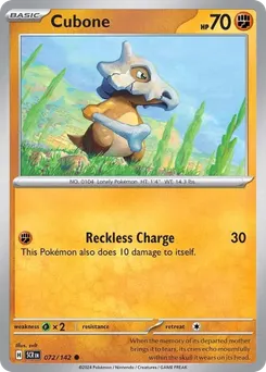 Cubone #72, Reverse Holo