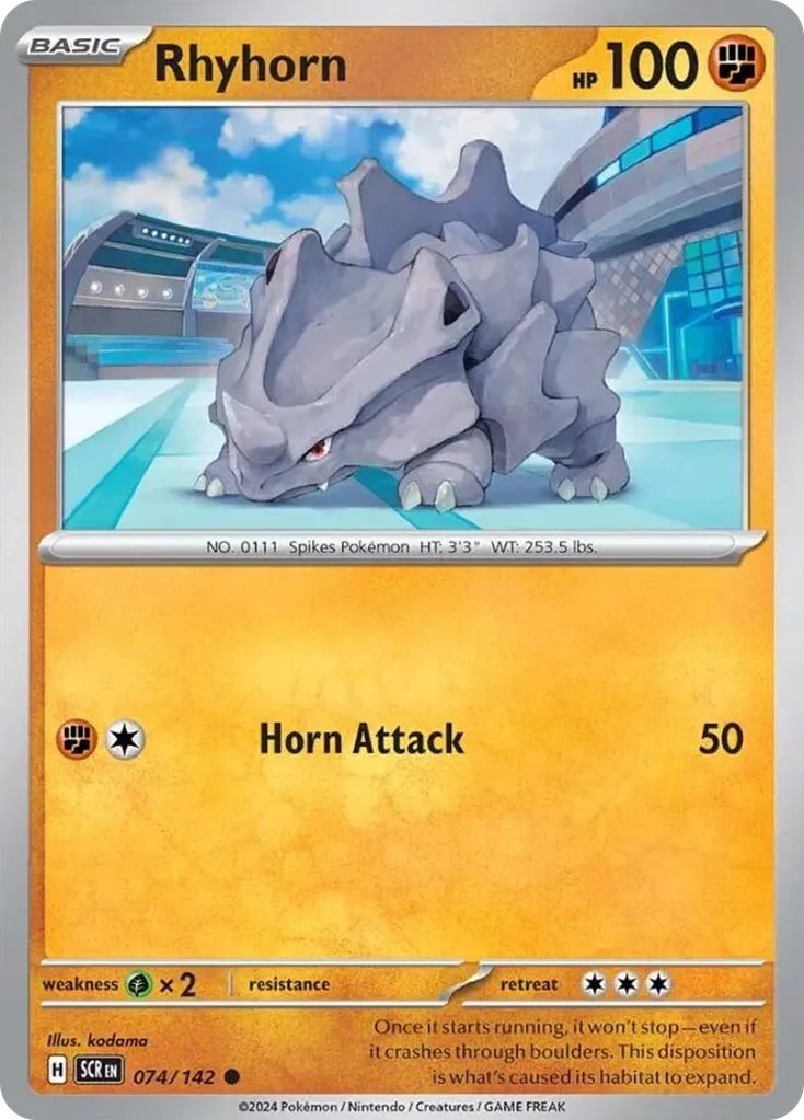 Rhyhorn #74, Stellar Crown Reverse Holo