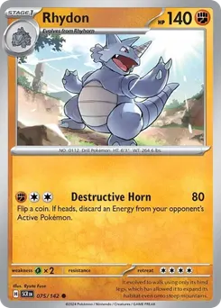 Rhydon #75, Reverse Holo
