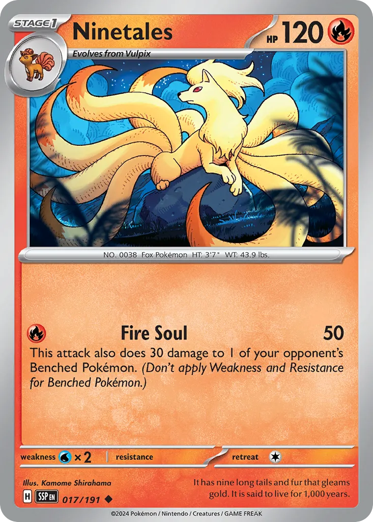 Ninetales #17, Surging Sparks Reverse Holo