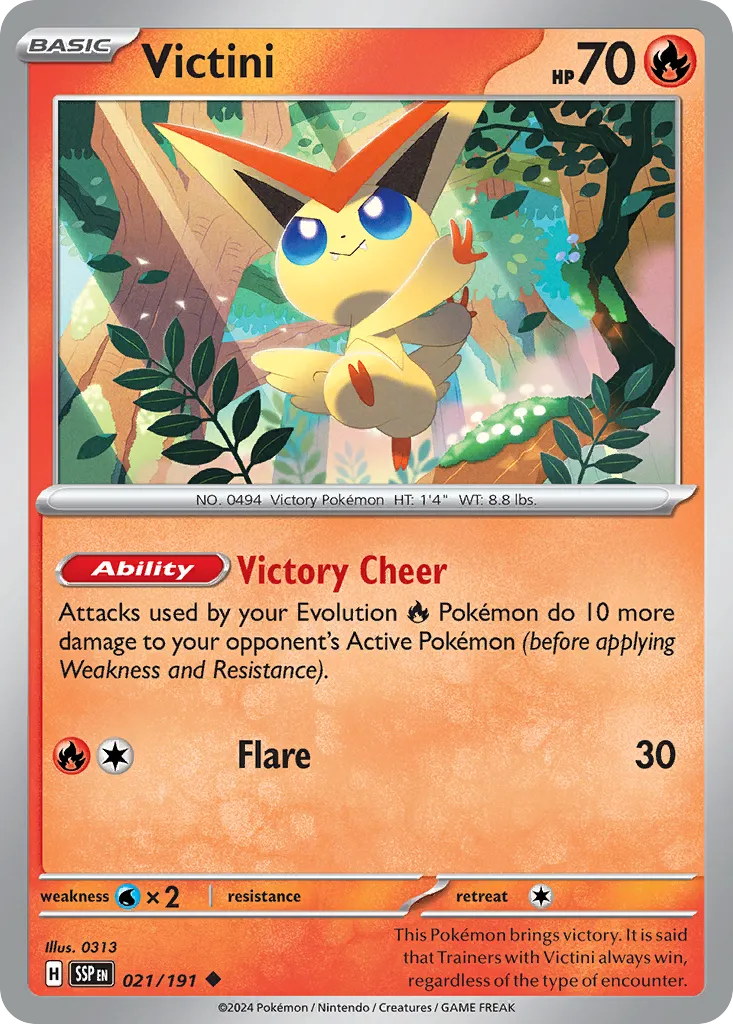Victini #21, Surging Sparks Reverse Holo