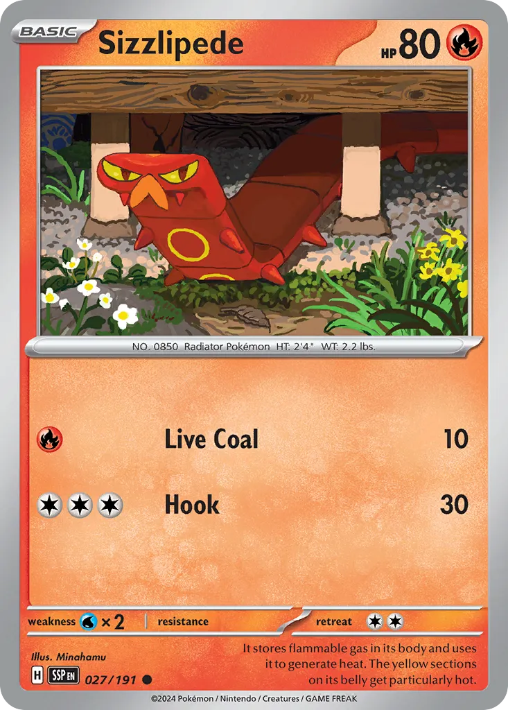 Sizzlipede #27, Surging Sparks Reverse Holo