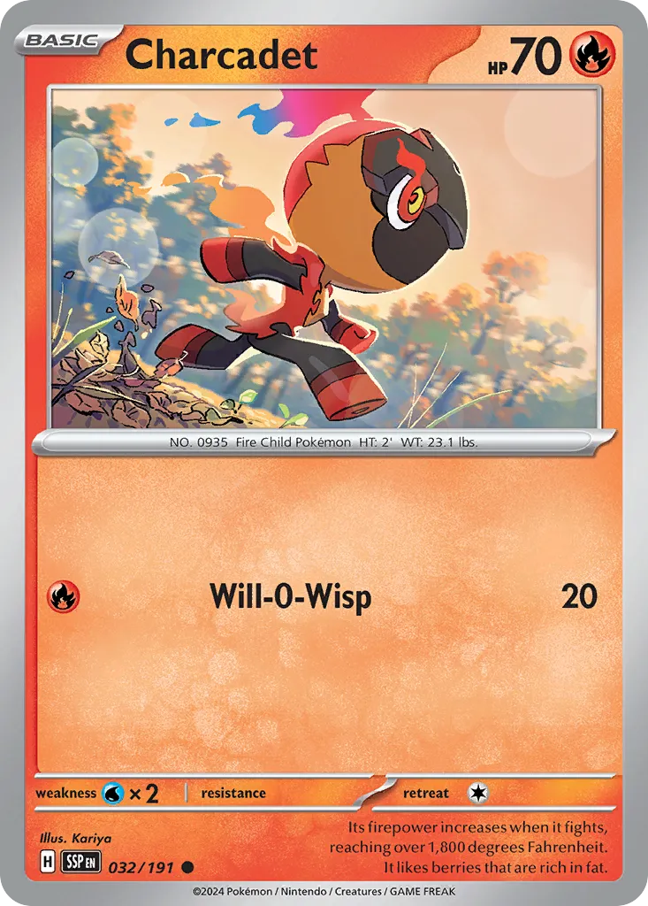 Charcadet #32, Surging Sparks Reverse Holo