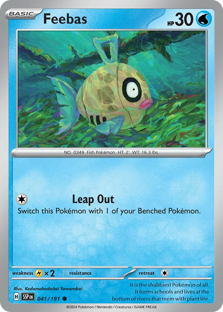 Feebas #41, Surging Sparks Reverse Holo