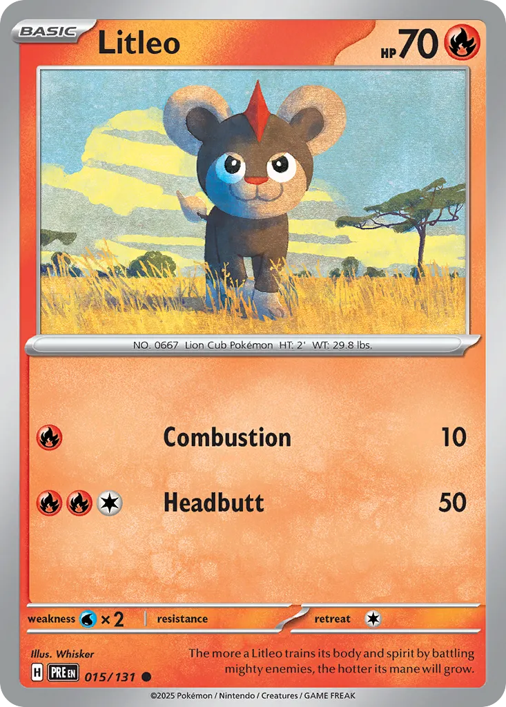 Litleo #15, Prismatic Evolutions Poke Ball Reverse Holo
