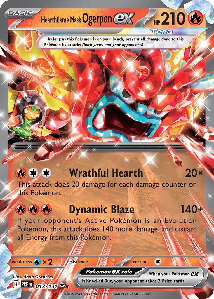 Hearthflame Mask Ogerpon ex #17, Prismatic Evolutions