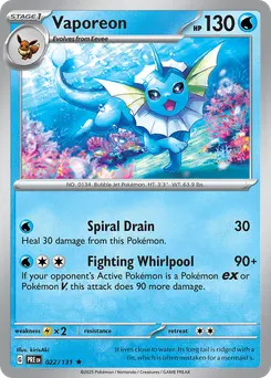 Vaporeon #22, Master Ball Reverse Holo