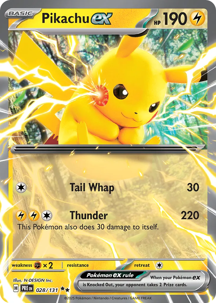 Pikachu ex #28, Prismatic Evolutions